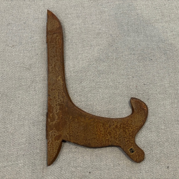 9 1/2" Vintage Rusty Metal Southwest Western Style Plate Picture Stand Easel - Picture 3 of 6